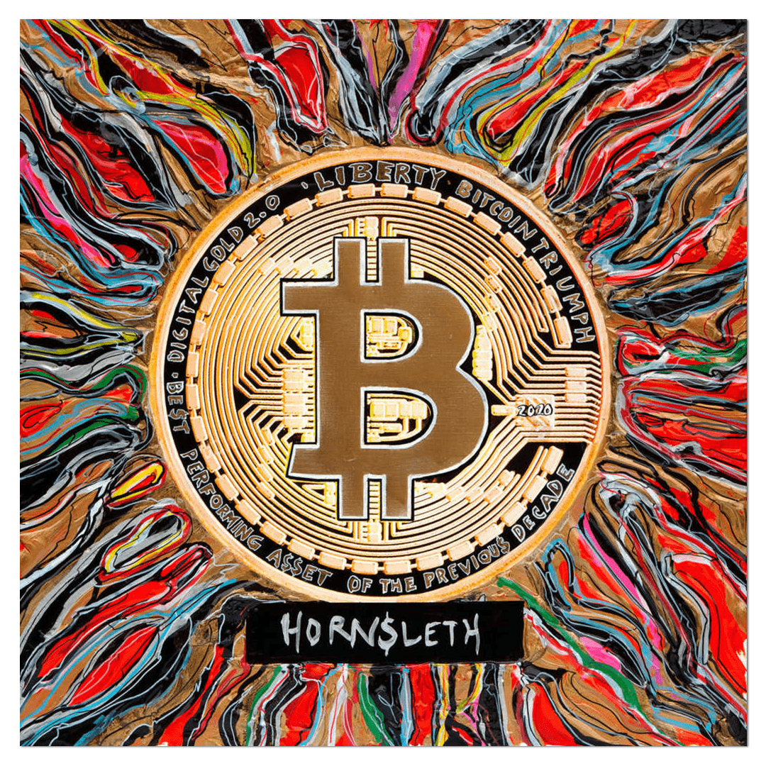 Hornsleth - Bitcoin Triumph- 80 x 80 cm - Hornsleth Shop